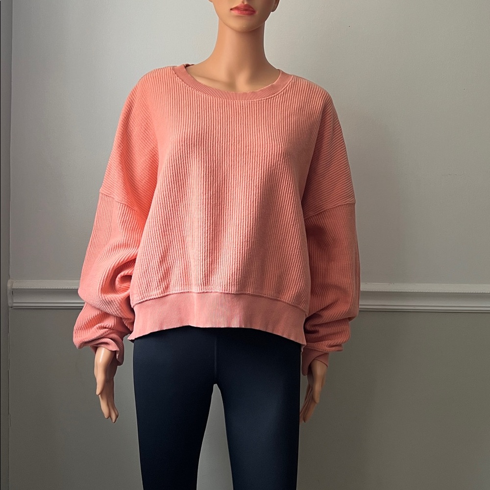 Aerie Oversized Cropped Ribbed Sweatshirt - Picture 2 of 16